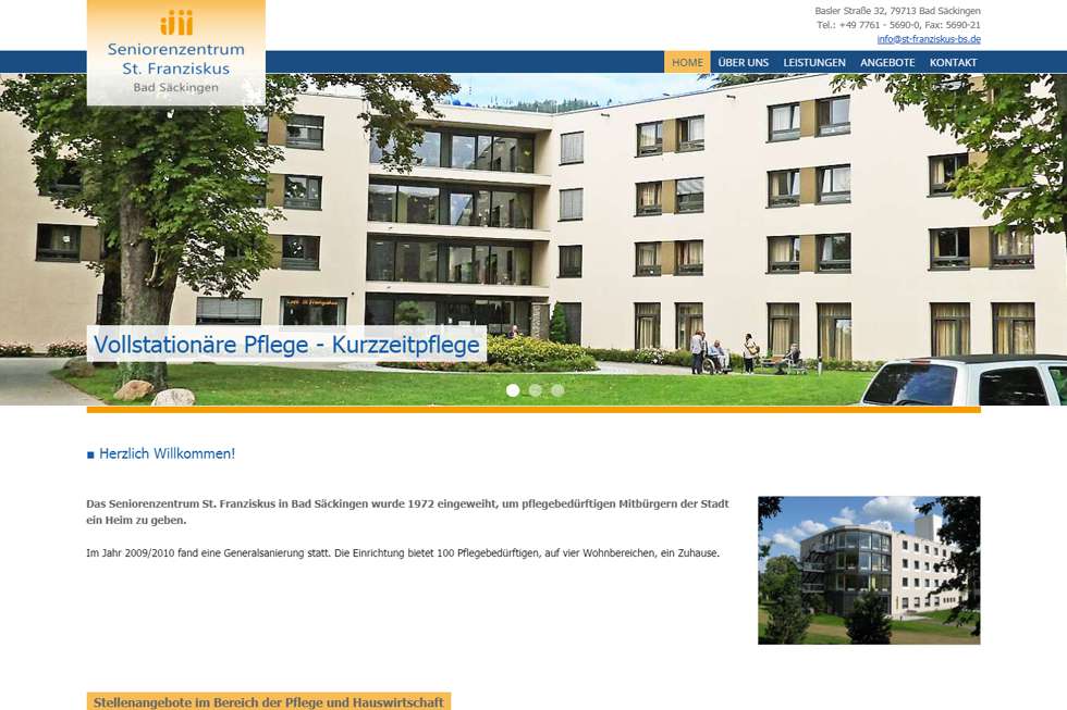 Altenpflegezentrum St. Franziskus Bad Säckingen | ISS - Internet Services | websites, hosting & digital marketing