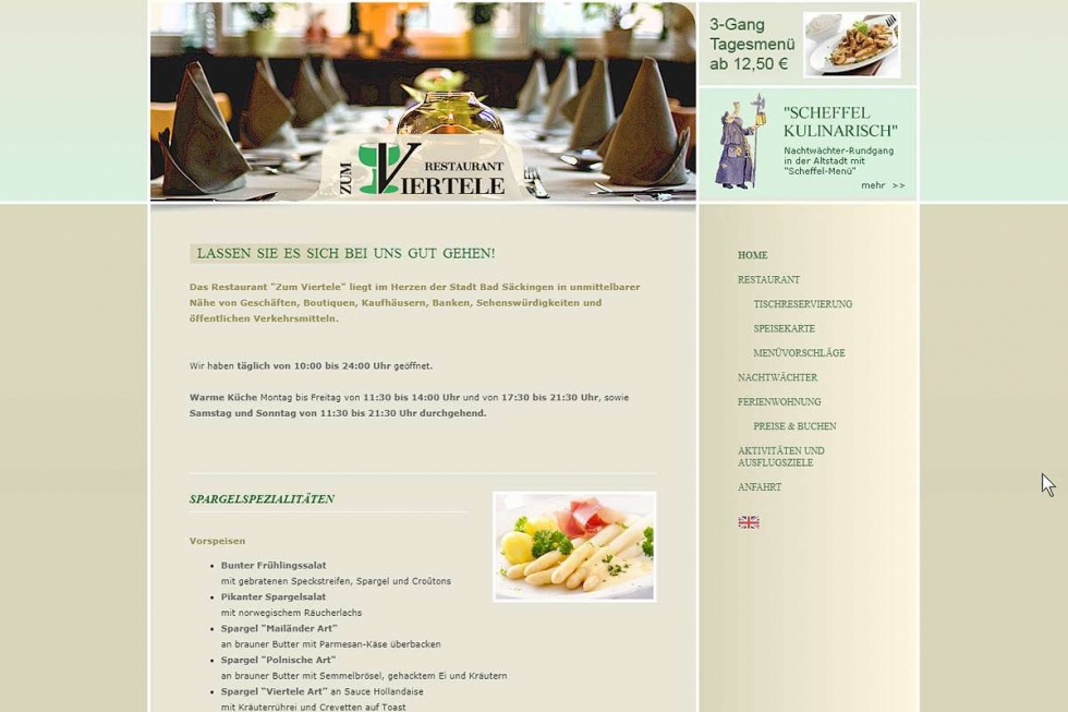 Restaurant Viertele Bad Säckingen | ISS - Internet Services | websites, hosting & digital marketing