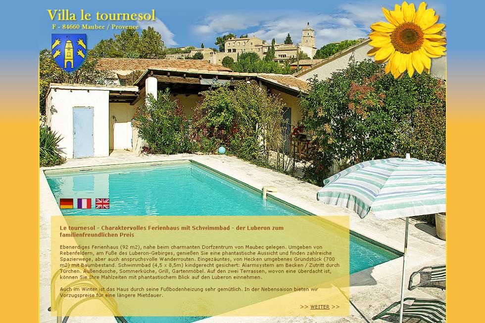 Villa le tournesol / Ferienhaus in Maubec / Provence / Frankreich