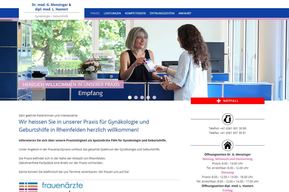 Dr. med. Menzinger-Ragusa / Gynäkologie & Geburtshilfe / Rheinfelden