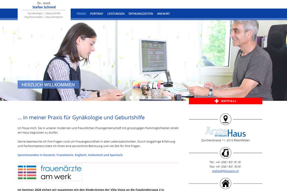 Dr. med. Stefan Schmid / Gynäkologie, Geburtshilfe, Psychosomatik & Sexualmedizin / Rheinfelden