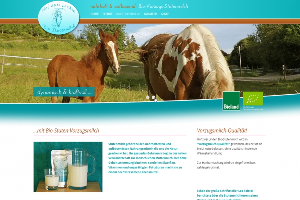 Bio Stutenmilch / Gerhofer Stutenmilch / Fichtenberg